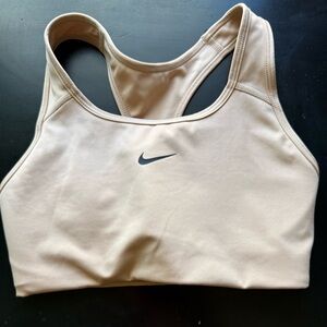 Nike Women's Beige Sports Bra | No Flaw | SZ S